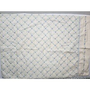 Vintage JCPenney Standard Pillowcase 60% Cotton 50% Polyester Floral Pattern Bei